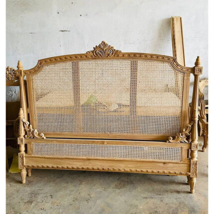 Handcrafted Wooden Cane Bed – Traditional Design from Saharanpur